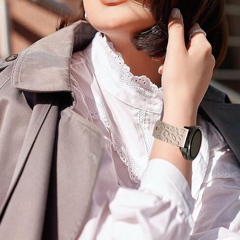 Leopard Engraved Silicone Watch Bands for Venu 3S (41mm) Smart Watch, Soft Sport 18mm Quick Release Waterproof Replacement Wristband Strap for Garmin Venu 3S / Venu 2S / Vivomove 3S /Vivoactive 4S in Kuwait