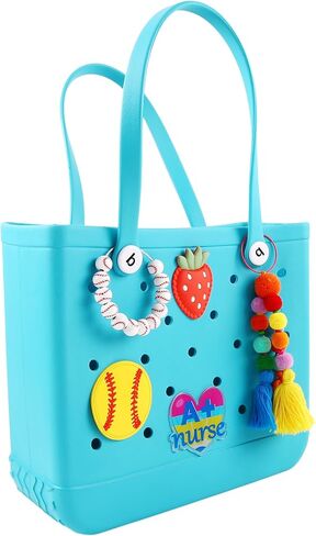 إكسسوار ساحر للبيسبول لحقيبة اليد، خرز خشبي رياضي مزخرف لحقيبة بوج، حقيبة حمل جنوبية وحقيبة حمل الشاطئ in Kuwait