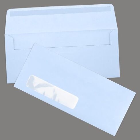 LUXPaper #10 مظاريف نافذة الأعمال | 4 1/8 بوصة × 9 1/2 بوصة | بيبي بلو | 80 رطل. نص | 50 الكمية in Kuwait