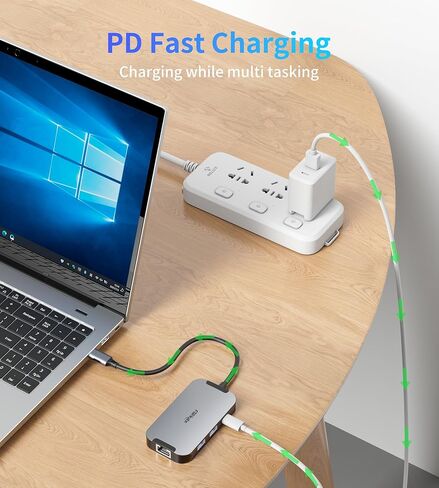 محطة إرساء USB C شاشة مزدوجة، مقسم HDMI شاشة ممتدة شاشتين لأجهزة Mac وWindows، محول USB C متعدد المنافذ 6 في 1، HDMI مزدوج 1000 ميجابت في الثانية جيجابت إيثرنت PD توصيل طاقة USB مزدوج 3.0 in Kuwait