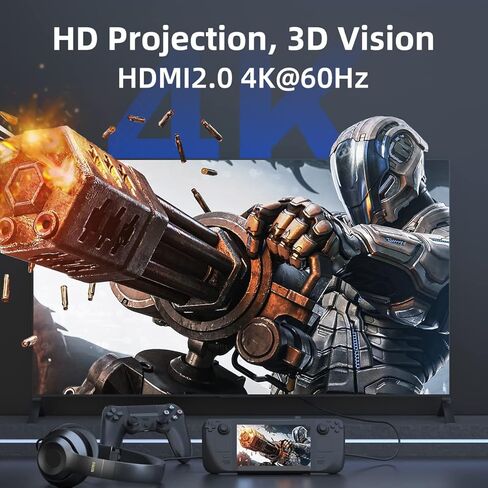 قاعدة إرساء 6 في 1 لمنصة Steam Deck وROG Ally مع 4K@60 هرتز، و3 USB-A 3.0، وGigabit Ethernet بسرعة 1000 ميجابت في الثانية وشحن USB C بقدرة 100 واط متوافق مع ROG Ally، وSteam Deck، وTJD in Kuwait