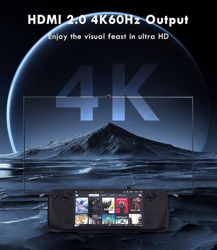 قاعدة إرساء 6 في 1 لمنصة Steam Deck وROG Ally مع 4K@60 هرتز، و3 USB-A 3.0، وGigabit Ethernet بسرعة 1000 ميجابت في الثانية وشحن USB C بقدرة 100 واط متوافق مع ROG Ally، وSteam Deck، وTJD in Kuwait