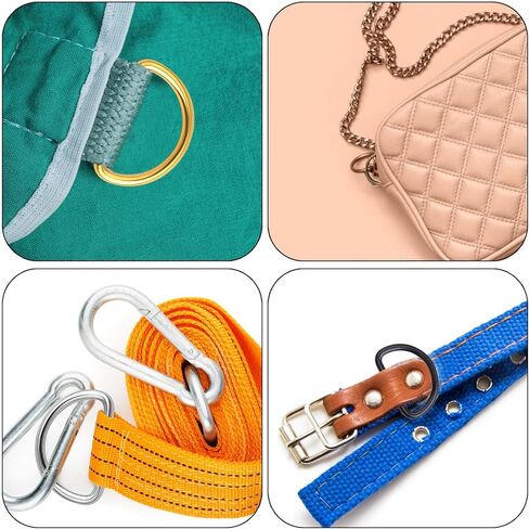100pcs Heavy Duty Semi-Circular D Rings Multi-Functional Half Round D-Shaped Rings Buckle DIY Accessories for Hardware Bags Backpack Belt Clothing Sewing, 4 Colors in Saudi Arabia