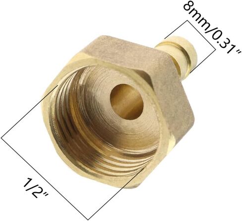2PCS 10mm to 1/2 Inch BSP Female Thread Barb Brass Fitting Connectors Hose Barbed Joint Adapter Coupler for Fuel Air Gas Water Oil in Saudi Arabia