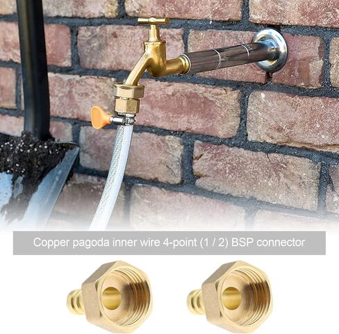 2PCS 10mm to 1/2 Inch BSP Female Thread Barb Brass Fitting Connectors Hose Barbed Joint Adapter Coupler for Fuel Air Gas Water Oil in Saudi Arabia