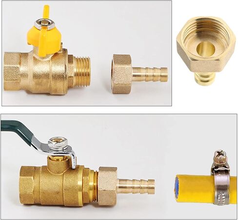 2PCS 10mm to 1/2 Inch BSP Female Thread Barb Brass Fitting Connectors Hose Barbed Joint Adapter Coupler for Fuel Air Gas Water Oil in Saudi Arabia