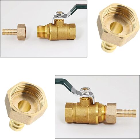 2PCS 10mm to 1/2 Inch BSP Female Thread Barb Brass Fitting Connectors Hose Barbed Joint Adapter Coupler for Fuel Air Gas Water Oil in Saudi Arabia