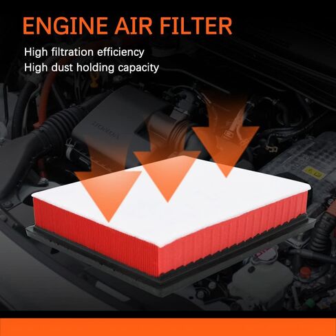 فلتر هواء المحرك متوافق مع فلتر هواء محرك لوحة تويوتا لسكويا (2014-2022)، تاكوما (2016-2022)، تندرا (2013-2021)، استبدال # CA11895 in Kuwait