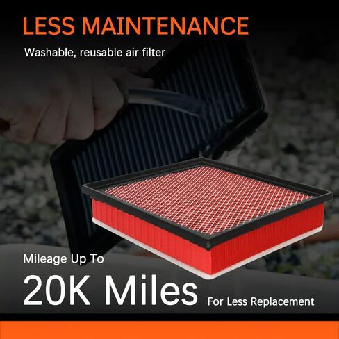 فلتر هواء المحرك متوافق مع فلتر هواء محرك لوحة تويوتا لسكويا (2014-2022)، تاكوما (2016-2022)، تندرا (2013-2021)، استبدال # CA11895 in Kuwait