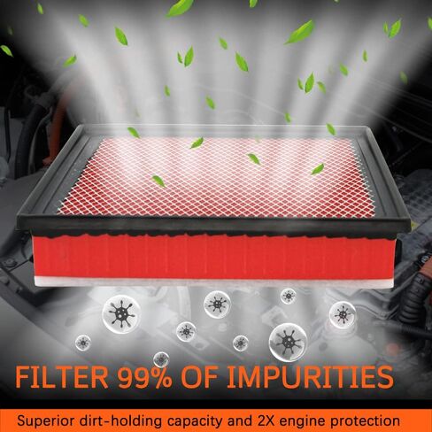 فلتر هواء المحرك متوافق مع فلتر هواء محرك لوحة تويوتا لسكويا (2014-2022)، تاكوما (2016-2022)، تندرا (2013-2021)، استبدال # CA11895 in Kuwait