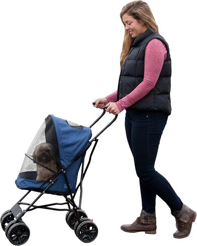 Pet Gear Travel Lite Plus Stroller, Compact, Easy Fold, No Assembly Required, Large Wheels for Cats and Dogs up to 15 pounds, 3 Colors in Saudi Arabia