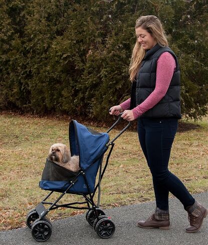 Pet Gear Travel Lite Plus Stroller, Compact, Easy Fold, No Assembly Required, Large Wheels for Cats and Dogs up to 15 pounds, 3 Colors in Saudi Arabia