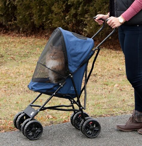 Pet Gear Travel Lite Plus Stroller, Compact, Easy Fold, No Assembly Required, Large Wheels for Cats and Dogs up to 15 pounds, 3 Colors in Saudi Arabia
