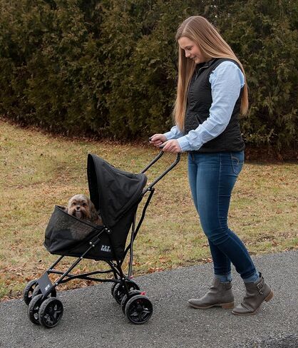 Pet Gear Travel Lite Plus Stroller, Compact, Easy Fold, No Assembly Required, Large Wheels for Cats and Dogs up to 15 pounds, 3 Colors in Saudi Arabia