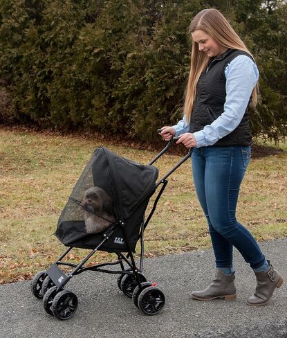 Pet Gear Travel Lite Plus Stroller, Compact, Easy Fold, No Assembly Required, Large Wheels for Cats and Dogs up to 15 pounds, 3 Colors in Saudi Arabia