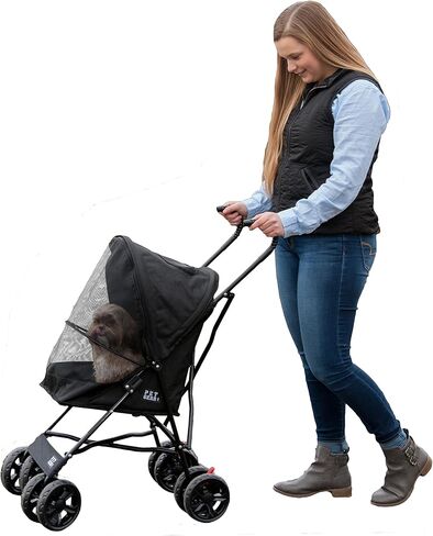 Pet Gear Travel Lite Plus Stroller, Compact, Easy Fold, No Assembly Required, Large Wheels for Cats and Dogs up to 15 pounds, 3 Colors in Saudi Arabia