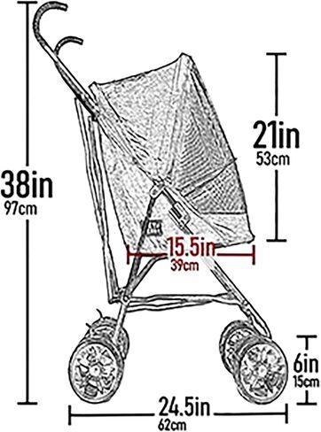 Pet Gear Travel Lite Plus Stroller, Compact, Easy Fold, No Assembly Required, Large Wheels for Cats and Dogs up to 15 pounds, 3 Colors in Saudi Arabia