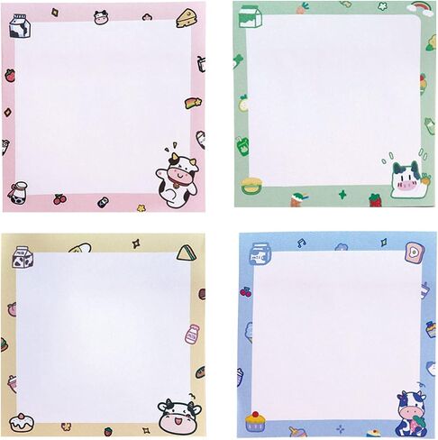 4 Pack Sticky Notes Cute Sticky Memo Pads 3x3inch Kawaii Fruit Sticky Note Pad Self-Stick Notepad Stickies 80 Sheet/Pad (Z-Bear) in Saudi Arabia