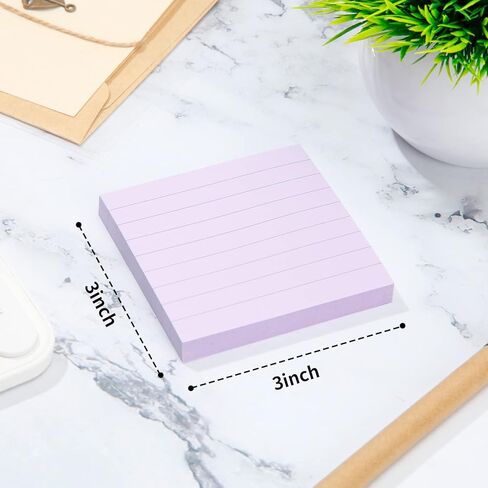 6 وسادات من الملاحظات اللاصقة المبطنة بالباستيل مقاس 3 × 3 بوصة، سهلة نشر الملاحظات اللاصقة مع الخطوط، ملاحظات لاصقة الأكورديون 80 ورقة/وسادة (باستيل) in Kuwait