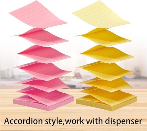 6 وسادات من الملاحظات اللاصقة المبطنة بالباستيل مقاس 3 × 3 بوصة، سهلة نشر الملاحظات اللاصقة مع الخطوط، ملاحظات لاصقة الأكورديون 80 ورقة/وسادة (باستيل) in Kuwait