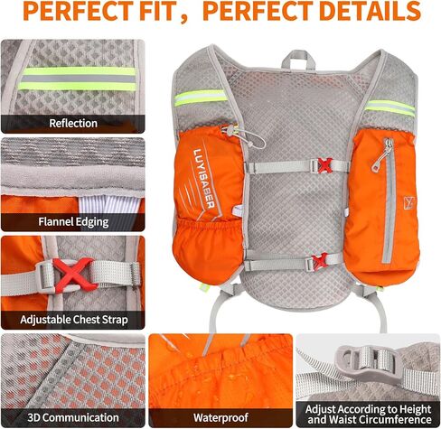 حقيبة ظهر Desoto Hydration Pack، حقائب ظهر للجري، سترة جري خفيفة الوزن للجري والمشي لمسافات طويلة وركوب الدراجات والتسلق والتخييم وركوب الدراجات in Kuwait