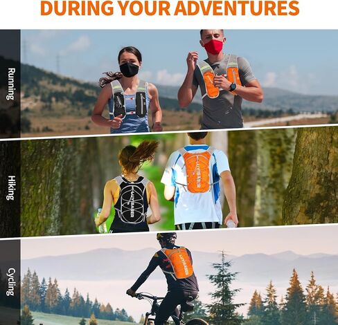 حقيبة ظهر Desoto Hydration Pack، حقائب ظهر للجري، سترة جري خفيفة الوزن للجري والمشي لمسافات طويلة وركوب الدراجات والتسلق والتخييم وركوب الدراجات in Kuwait
