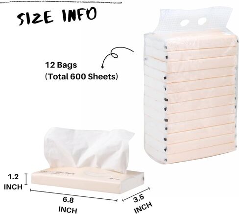 Car Tissue Refills 300 Sheets Facial Tissues Refills for Car Visor Tissue Holder, Travel Tissue Tubes Box Container Perfect Fit for Car Tissues Cylinder in Kuwait