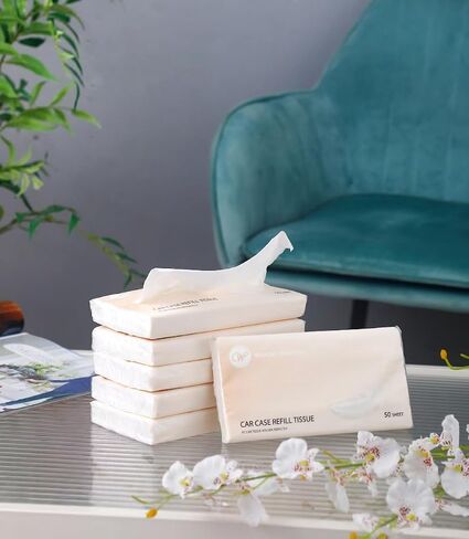 Car Tissue Refills 300 Sheets Facial Tissues Refills for Car Visor Tissue Holder, Travel Tissue Tubes Box Container Perfect Fit for Car Tissues Cylinder in Kuwait