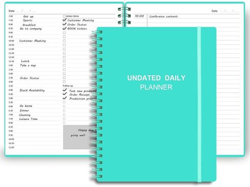 Undated Daily Planner - Undated Planner with Hourly Schedules, Action Items and Follow-up, A4 Daily Organizer Notebook to Increase Productivity, Appointment Book for Time Management, 8.5 × 11 Inch in Saudi Arabia