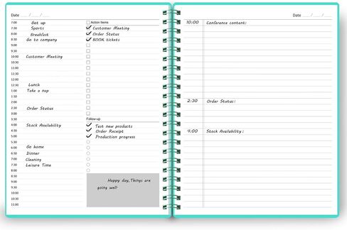 Undated Daily Planner - Undated Planner with Hourly Schedules, Action Items and Follow-up, A4 Daily Organizer Notebook to Increase Productivity, Appointment Book for Time Management, 8.5 × 11 Inch in Saudi Arabia