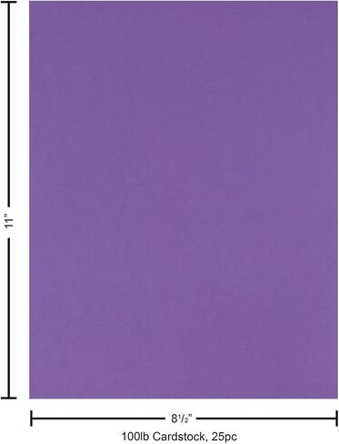 PA Paper Accents Heavyweight Smooth Cardstock 8.5" x 11" Purple Heart, 100lb colored cardstock paper for card making, scrapbooking, printing, quilling and crafts, 25 piece pack in Saudi Arabia