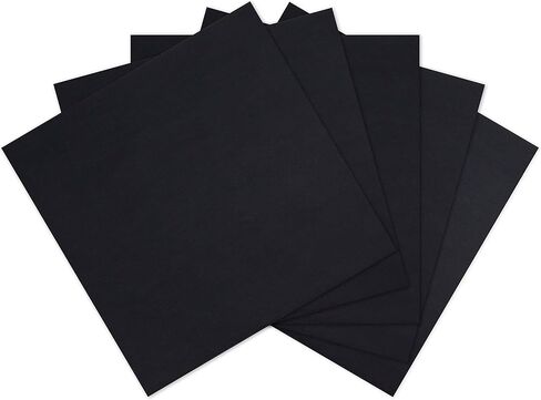 حزمة ورق بطاقات سوداء مقاس 12 × 12 - ورق قصاصات أسود 65 رطل - مخزون بطاقات مزدوج الجوانب للحرف اليدوية والنقش وصناعة البطاقات - 40 ورقة، قلب صلب in Kuwait