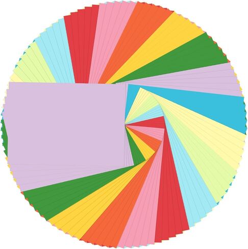 50 ورقة من ورق البطاقات اللامع، ورق حرفي لامع لامع مقاس A4 مقاس 11.7 × 8.3 بوصة، ورق لامع متنوع 10 ألوان لمشروع DIY، والديكور، ولفائف الهدايا 250 جرامًا في المتر المربع in Kuwait