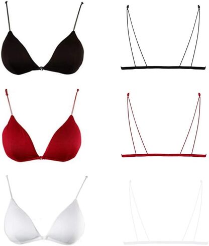 Bralette for Women Girls Teens Low Support Triangle V Neck Bra A-B Cups Strappy Training Bra Padded Wire Free in Saudi Arabia