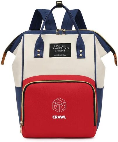 CRAWL Diaper Backpack, Bag, Waterproof Backpack, Baby Girl, Baby Boy, Back Pack, Newborn, Red, Blue, Pink, Multicolored, Backpack (Multicolored) in Saudi Arabia