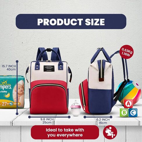 CRAWL Diaper Backpack, Bag, Waterproof Backpack, Baby Girl, Baby Boy, Back Pack, Newborn, Red, Blue, Pink, Multicolored, Backpack (Multicolored) in Saudi Arabia