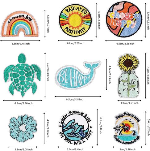Yolev 20 Pieces Iron On Patches and Cool Outdoors Iron On Patches Hippie Retro Embroidered Patches for Backpacks, Jeans, Jackets and Clothes DIY Craft in Kuwait