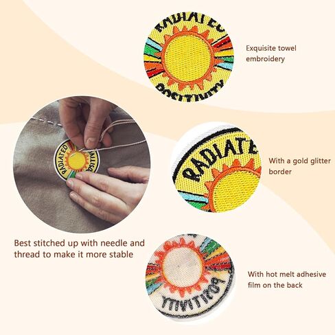 Yolev 20 Pieces Iron On Patches and Cool Outdoors Iron On Patches Hippie Retro Embroidered Patches for Backpacks, Jeans, Jackets and Clothes DIY Craft in Kuwait
