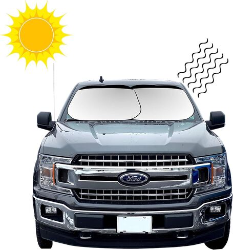 Iconikal Automobile Collapsible Sun Shade Set, Silver, 30 x 28-Inches in Saudi Arabia