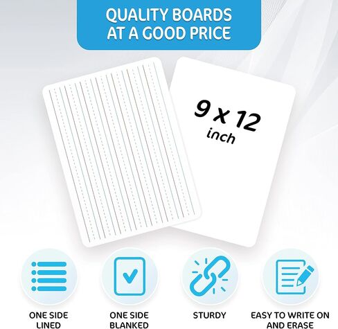 Personal White Boards for Students 10 Pack - 9x12 Dry Erase Boards Classroom - Dry Erase Lap Board Classroom Whiteboards for Students Double Sided White Boards Class Set Whiteboards for Classrooms in Saudi Arabia