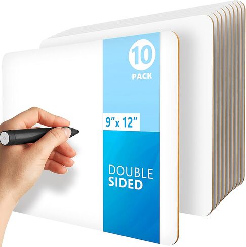 Personal White Boards for Students 10 Pack - 9x12 Dry Erase Boards Classroom - Dry Erase Lap Board Classroom Whiteboards for Students Double Sided White Boards Class Set Whiteboards for Classrooms in Saudi Arabia