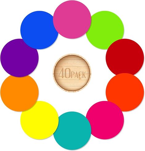 HOXHA 40Pcs 6 Inch Dry Erase Dots Circles, 10 Colors Removable Line Up Spots Set for Classroom Floor, Office, Home Table & Desk in Saudi Arabia