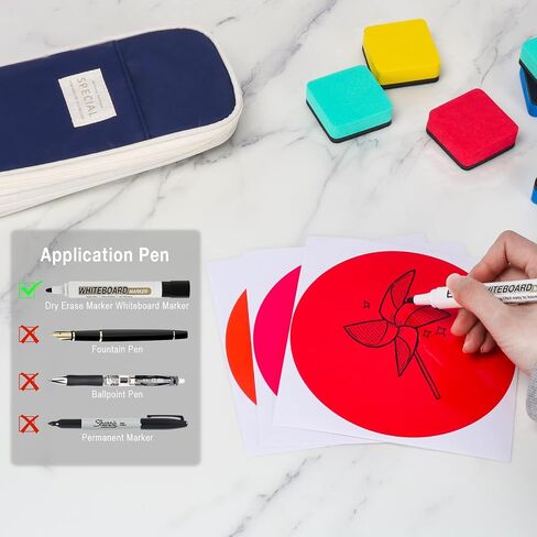 HOXHA 40Pcs 6 Inch Dry Erase Dots Circles, 10 Colors Removable Line Up Spots Set for Classroom Floor, Office, Home Table & Desk in Saudi Arabia