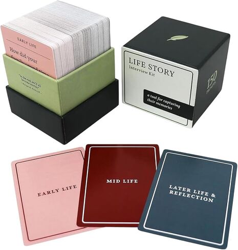 150 Life Story Interview Kit Cards - Tales Life Story Interview Kit - Get to Know Parents and Grandparents for Family Game Night with Curated Question Cards - Pictionary Game for Family in Saudi Arabia