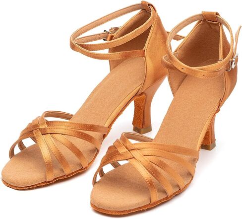 Women's Dance Shoes Latin Salsa Bachata Tango Practice Ballroom Dancing Shoes Wedding Performance Dress Shoes with Soft Suede Sole 2.76'' Heel in Kuwait