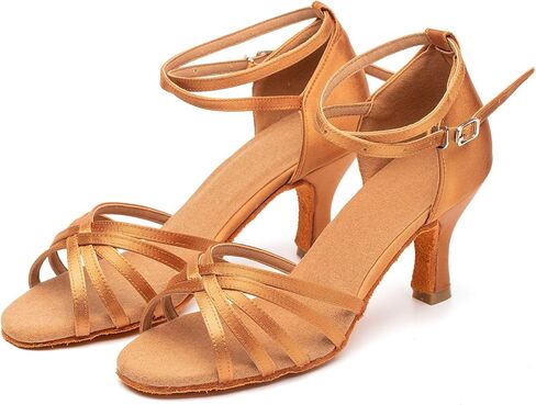 Women's Dance Shoes Latin Salsa Bachata Tango Practice Ballroom Dancing Shoes Wedding Performance Dress Shoes with Soft Suede Sole 2.76'' Heel in Kuwait