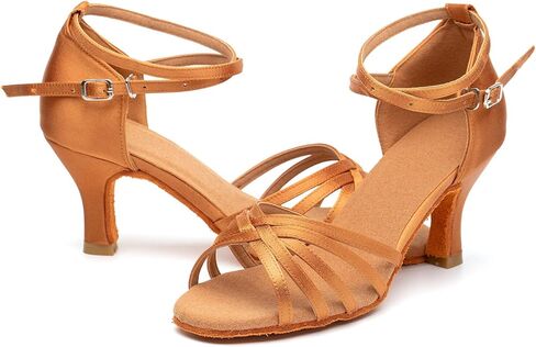 Women's Dance Shoes Latin Salsa Bachata Tango Practice Ballroom Dancing Shoes Wedding Performance Dress Shoes with Soft Suede Sole 2.76'' Heel in Kuwait