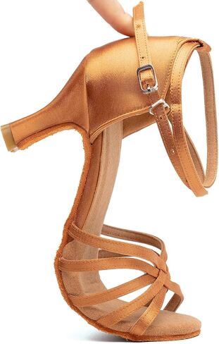 Women's Dance Shoes Latin Salsa Bachata Tango Practice Ballroom Dancing Shoes Wedding Performance Dress Shoes with Soft Suede Sole 2.76'' Heel in Kuwait