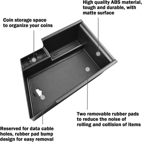 TACORBO Center Console Organizer Compatible with Hyundai Elantra 2021 2022 2023 2024 Accessories, Ideal Gasoline Version Elantra N Line/Limited and Hybrid Blue/Limited Armrest Insert Tray, Black Trim in Saudi Arabia