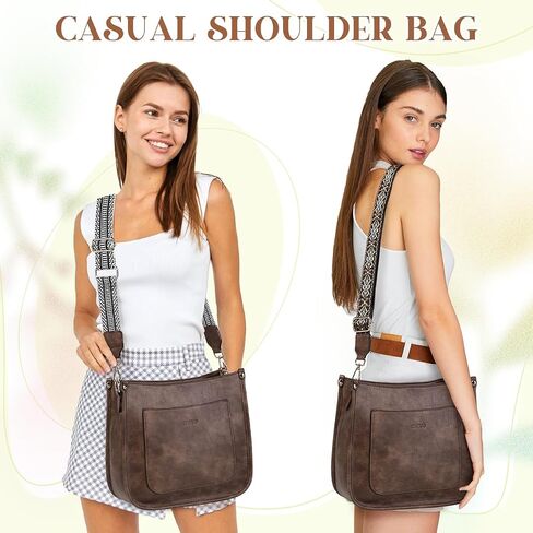 RAVUO Crossbody Bags for Women, Vegan Leather Shoulder Purse Fashion Hobo Handbags with 2 Adjustable Straps in Saudi Arabia